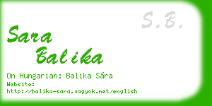 sara balika business card
